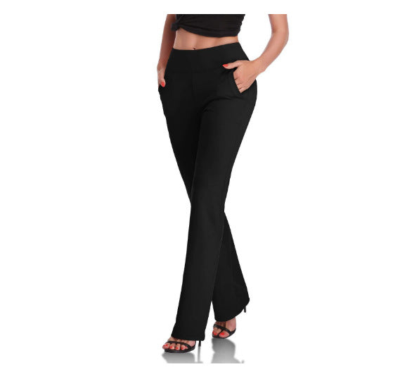 Women's Spring And Autumn New Casual High Waist Slimming Horseshoe Pants