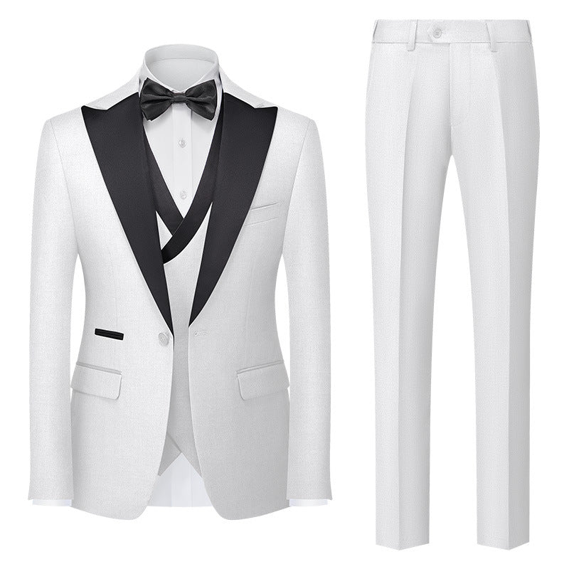 Korean-style Slim-fit Three-piece Suit Set