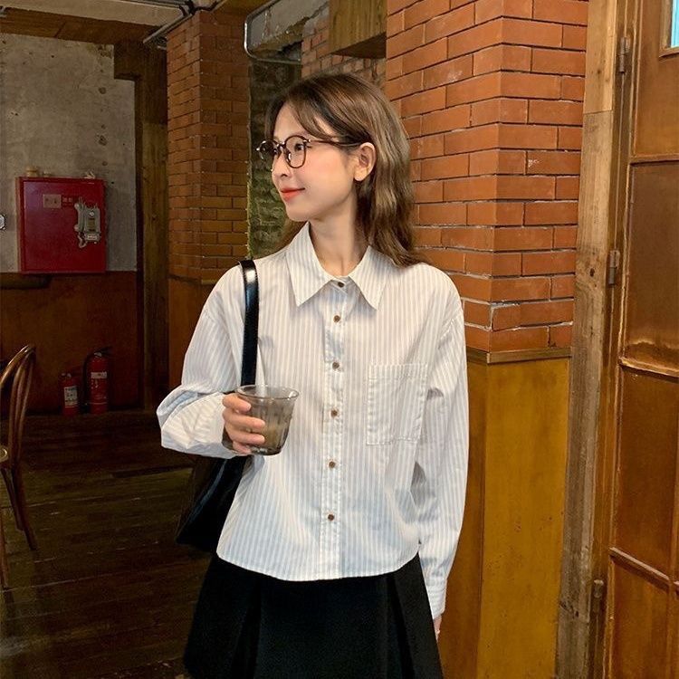 Striped French Long-sleeved Shirt Women's Design Is Niche