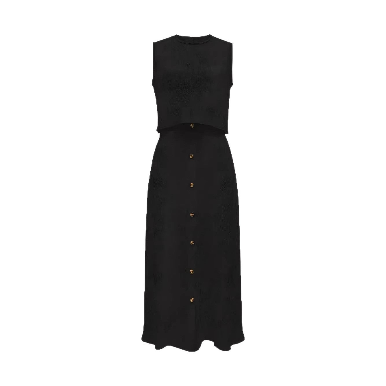 New Elegant Solid-color Vest And Skirt Set For Women