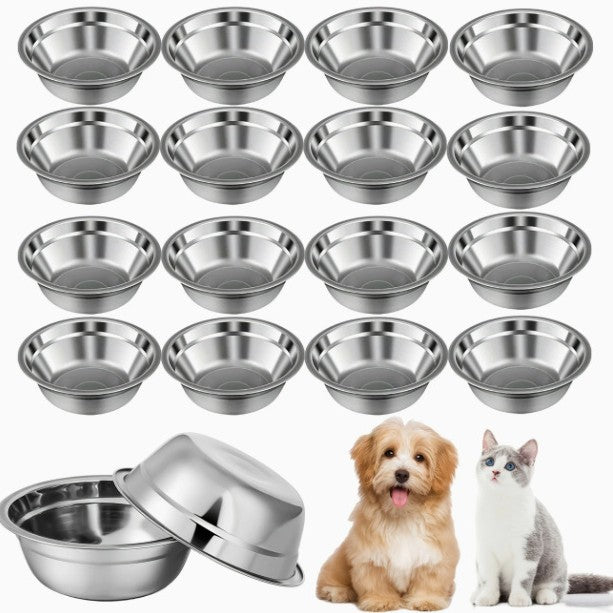 Nourriture pour chat alimentation pour animaux Assiette pour animaux en acier inoxydable Bassin à riz épaissi