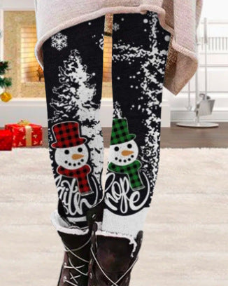 Mode Mønster Elastiske Leggings Trendy Kvinder