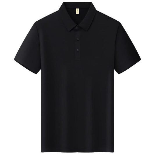 Male Solid Color Seamless Lapel High-grade T-shirt