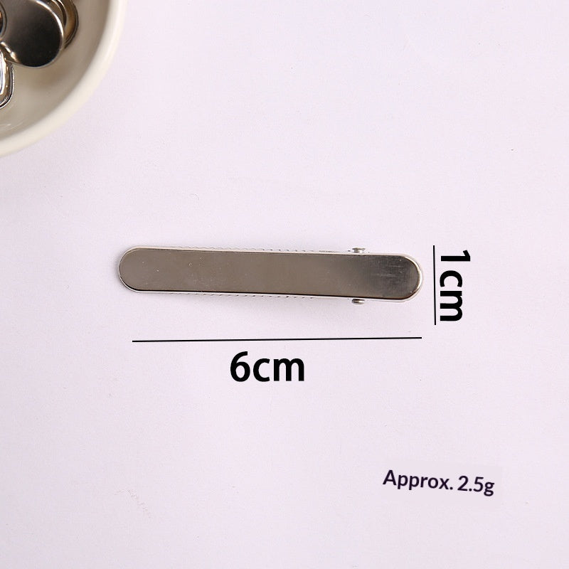 Simple Metal Silver Hair Clip Side-style