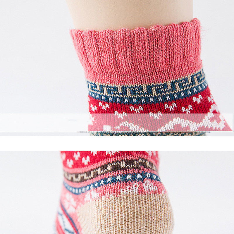 Women's Cross Ethnic Rabbit Wool Socks