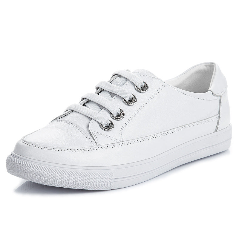 Ægte Læder Flad Bund 41-43 Fuld Læder Store Casual Damesko Trend