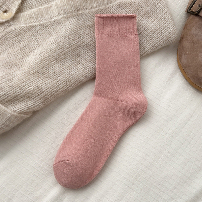 Autumn And Winter Plush Thickened Mid-calf Warm Cotton Socks