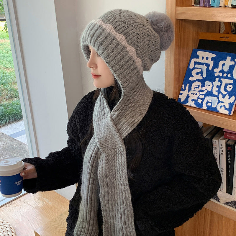 Women's Fashion Warm Plus Down Windproof Woolen Hat