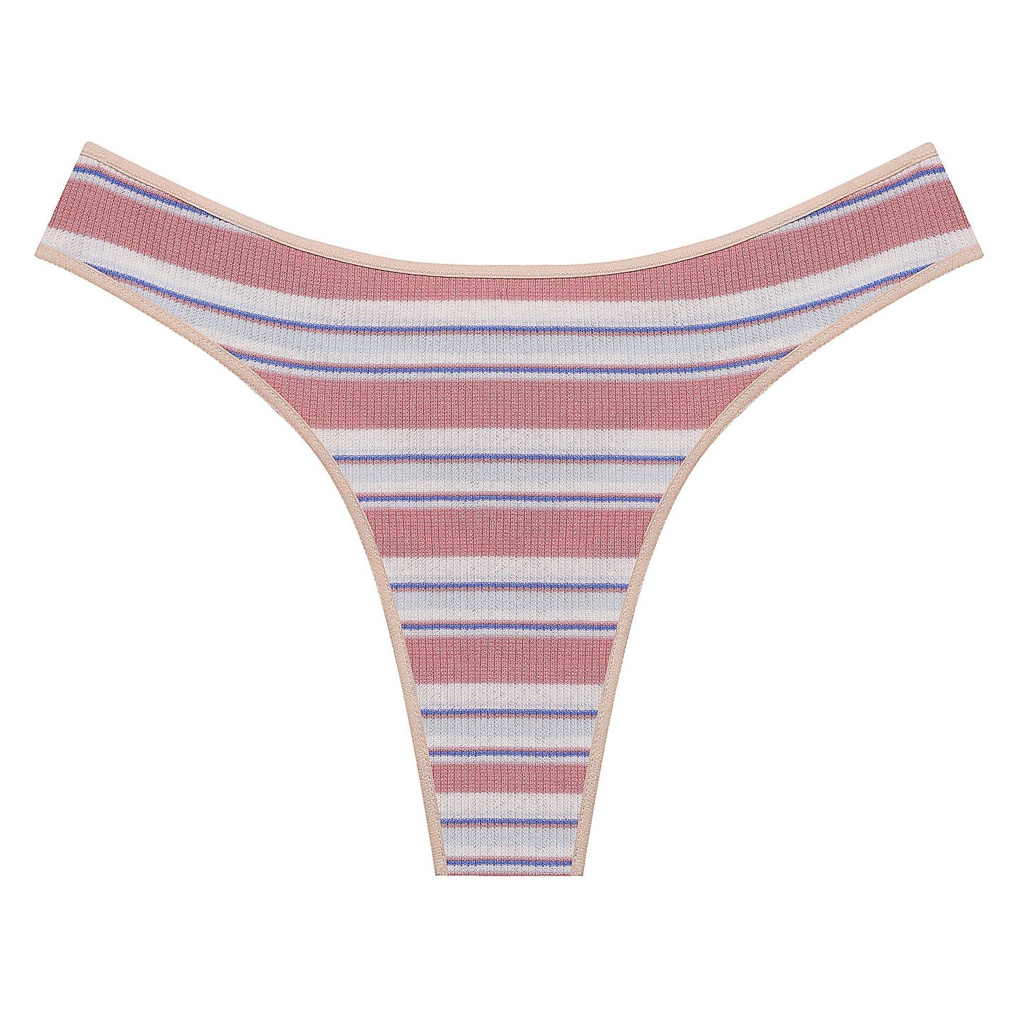 Ladies Thong Striped Stitching Color Panties New Cotton