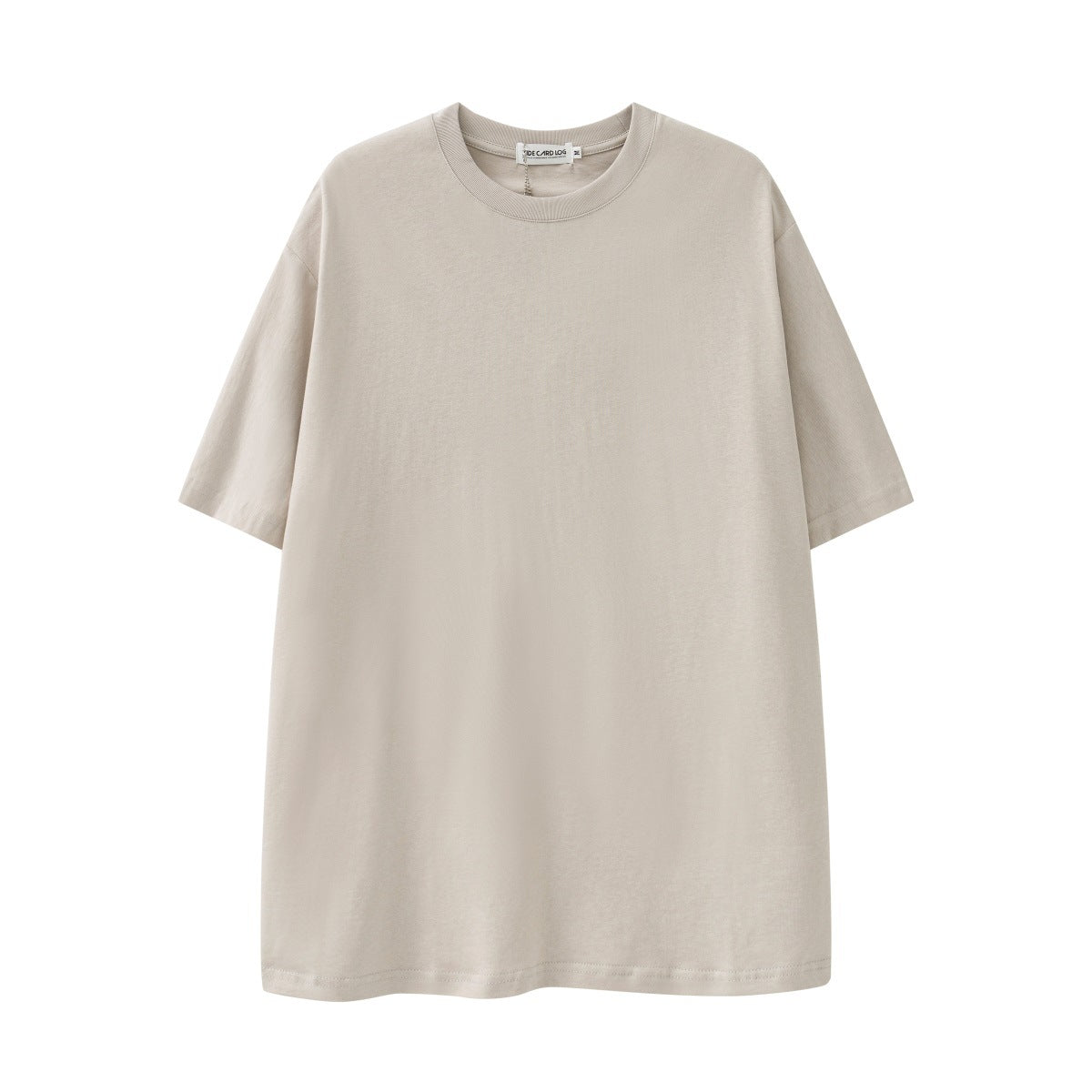 280g Pure Cotton Solid Color Short Sleeve American Casual Loose Shoulder T-shirt