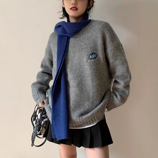 American-style Embroidered Soft Glutinous Sweater