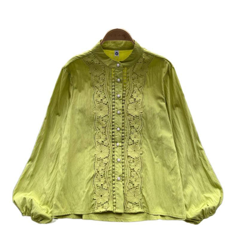 French Shirt Women's Early Autumn New Sweet Heavy Lace