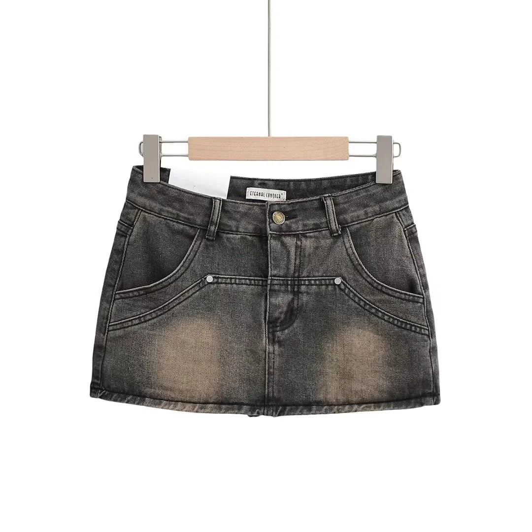 Retro High Waist Slim And Anti Shining Short Hip Skirt For Women