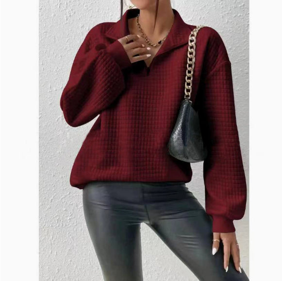 Fashion Solid Color Patchwork Sweater