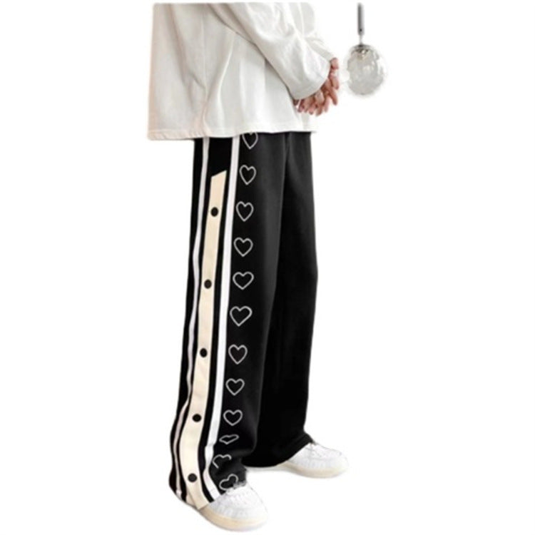 New Design Sense And Versatility Straight Breasted Love Wide Leg Pants