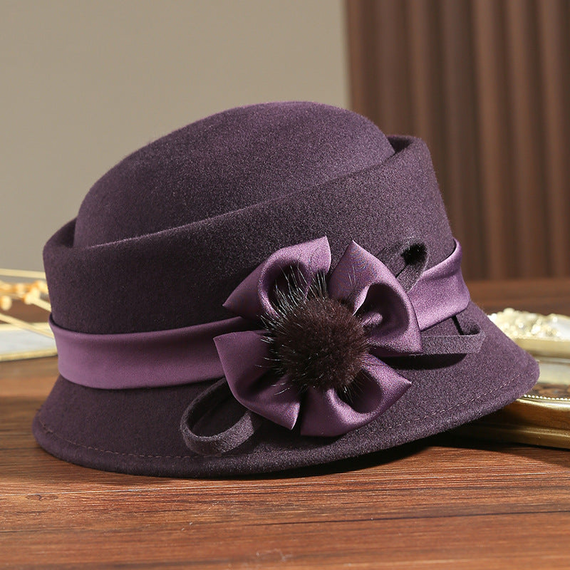Retro Wool Top Women's Woolen Felt Hat