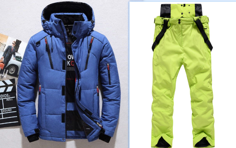 Men's Warm Thickening Exercise Cotton-padded Jacket Ski Pants