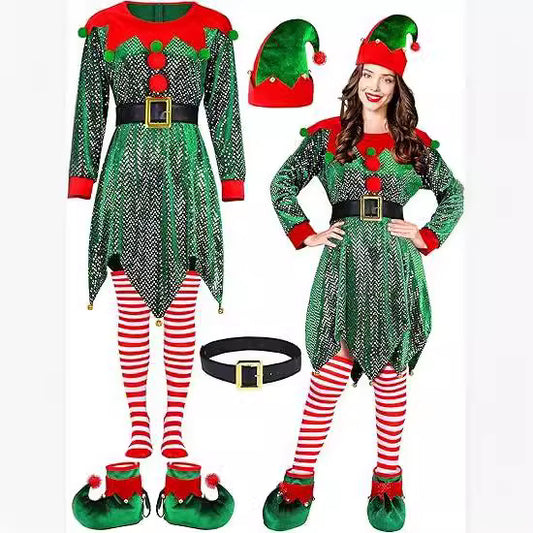 Ladies Dance Performance Dress Sequined Elf
