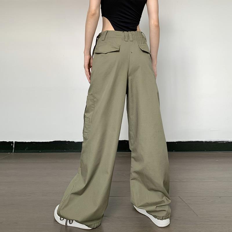 Vintage Fashion Large Pocket Straight Casual Pants