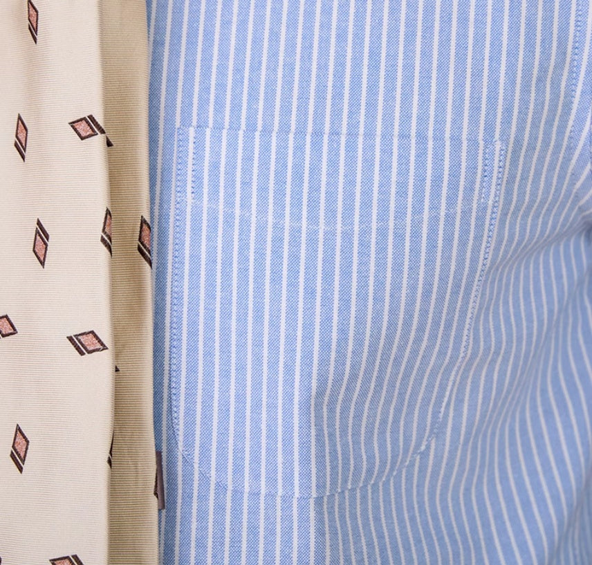 Collar Cotton Striped Long Sleeved Shirt