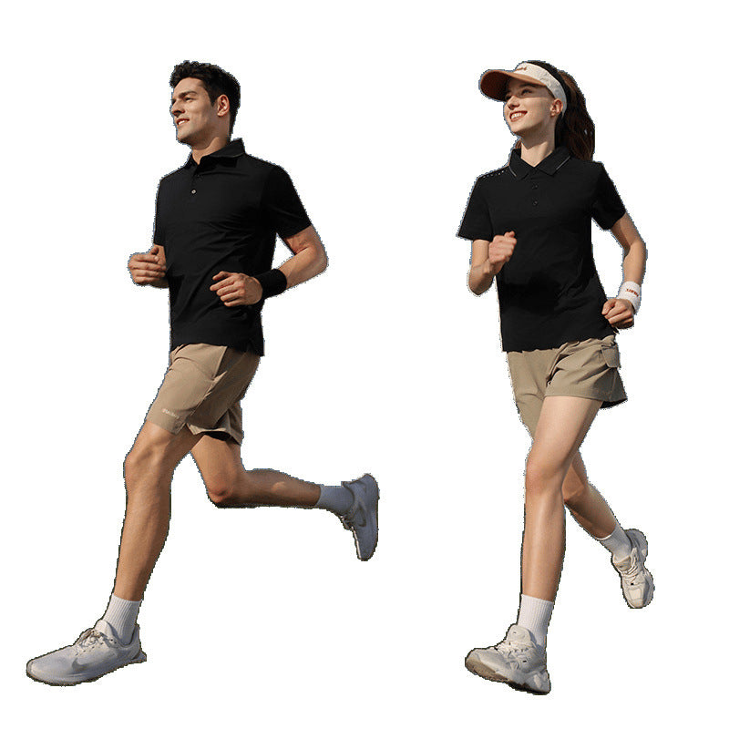 Quick-drying Dot Jacquard Short-sleeved Polo Shirt