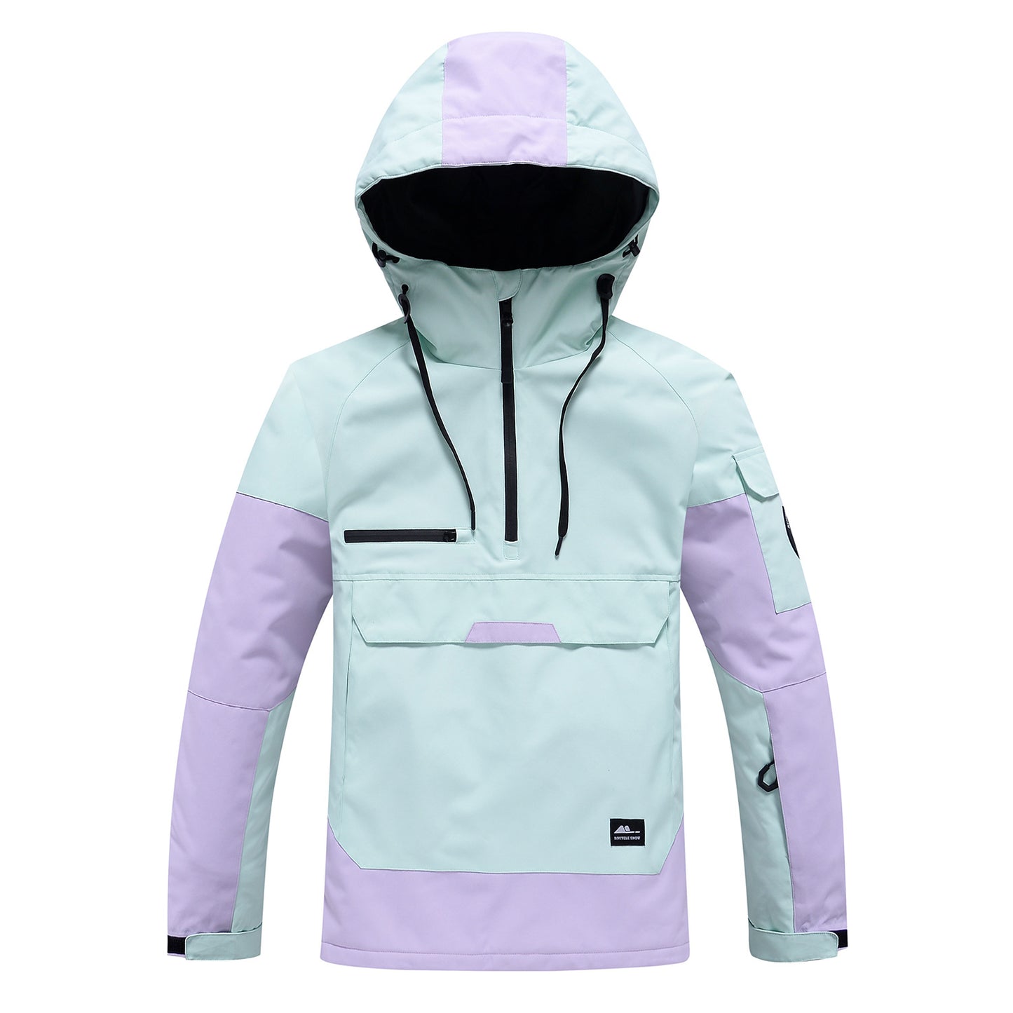 Kontrastfarvet vindtæt vandåndbar skihoodie til par