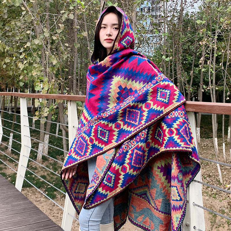 Travel Ethnic Style Women's Shawl Cloak