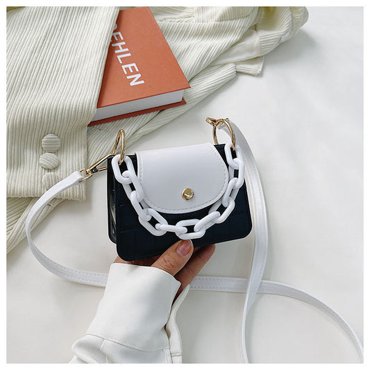 Macaron Contrast Color Jelly Bag Shoulder Messenger Bag Fashionable Mini Square Bag