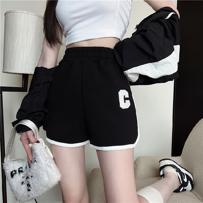 Spicy Girl Sports Shorts For Women Loose-Fit Outerwear Versatile For Summer