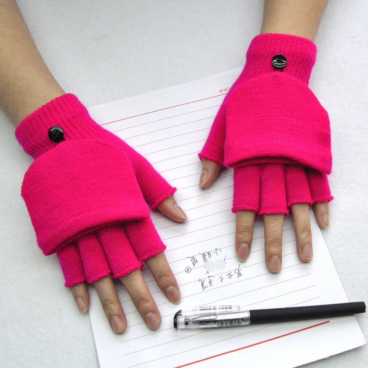 Five-finger Wool Knitted Student Writing Gloves