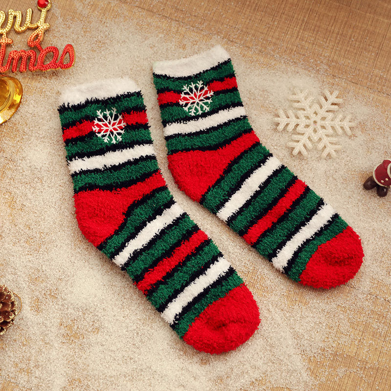 New Coral Velvet Christmas Socks