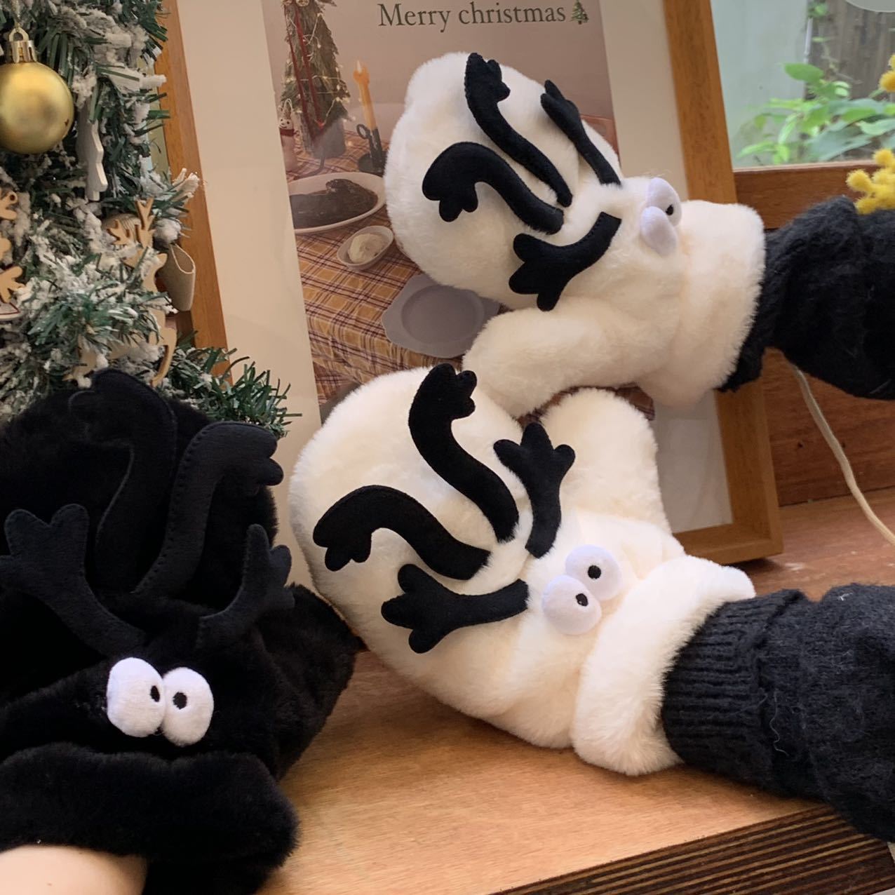 Creative Funny Little Briquette Plush Gloves