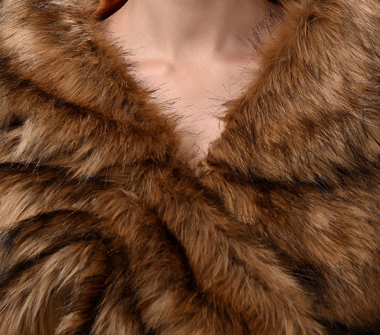 Women's Simple Warm Brown Fur Shawl