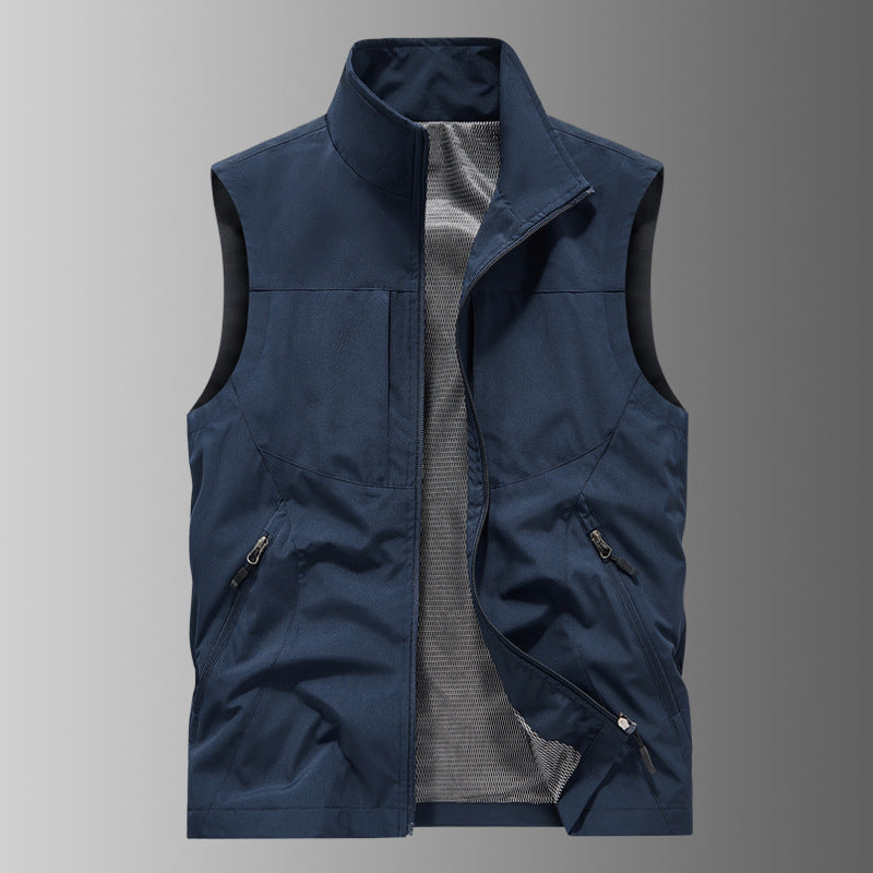 Men's Casual Stand Collar Printed Vest