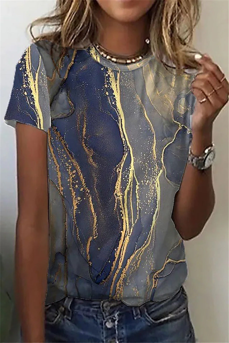 Round Neck Women's Short-sleeved T-shirt Loose Casual