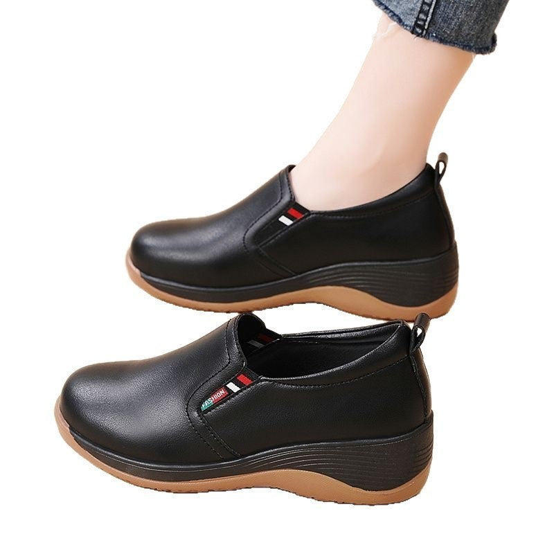 Winter Mid- To Senior-age Comfortable Non-fatiguing Soft-soled Slip-on Thick-soled Single Shoes