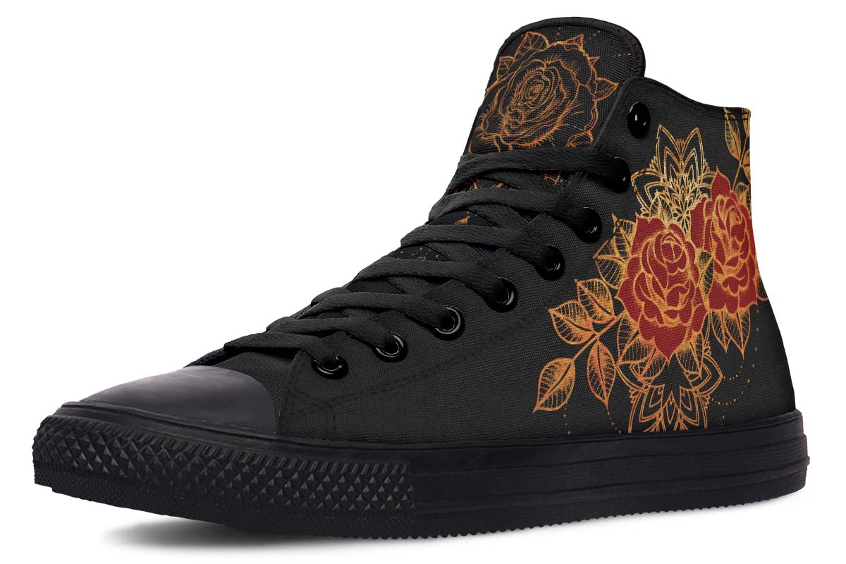 Men's And Women's Fashion Color Printing High-top Canvas Shoes