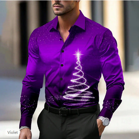 Hawaiian Shirt Printed Men's Long-sleeved Shirt