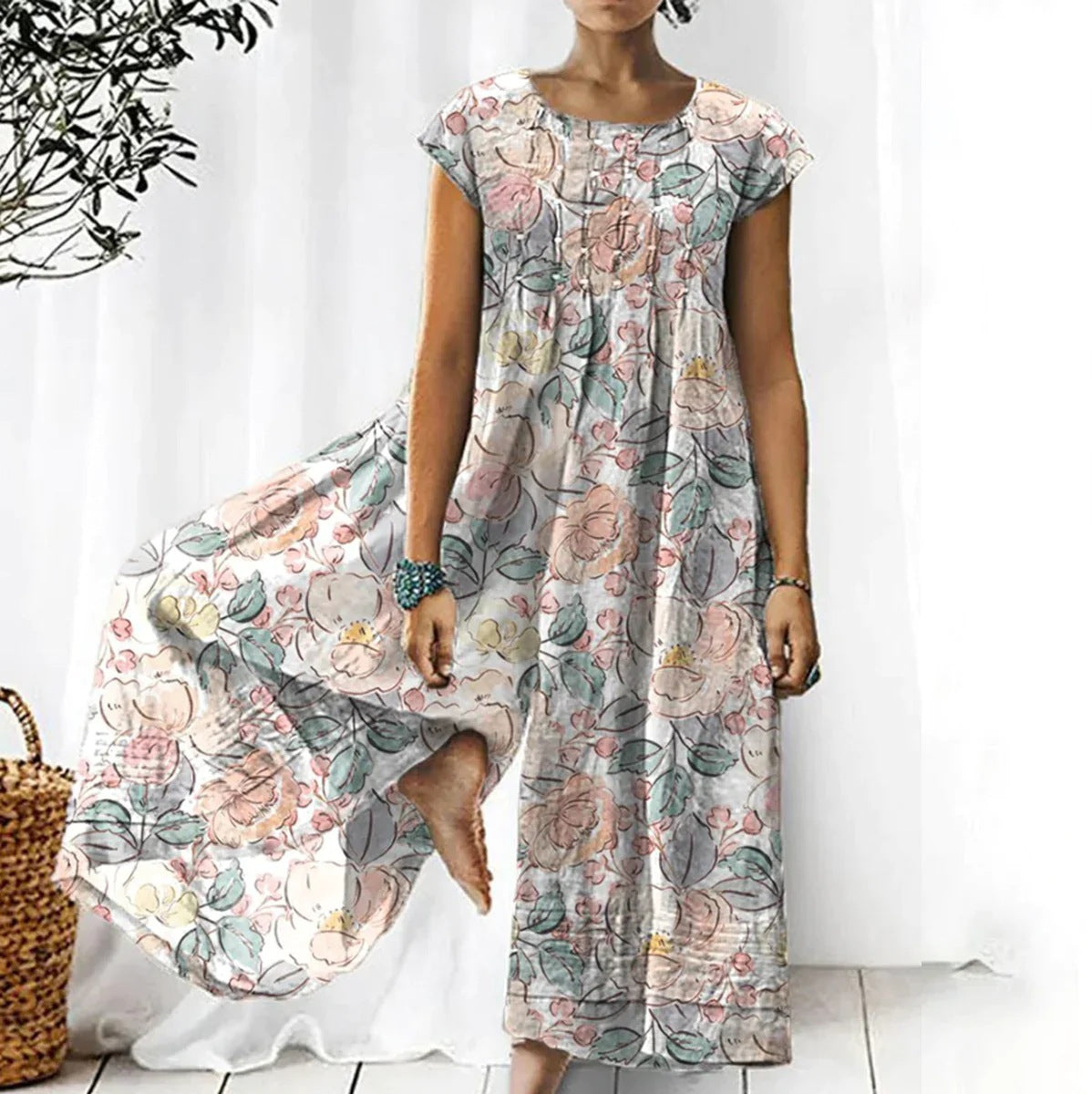 Printed Loose Women's Wear Jumpsuit