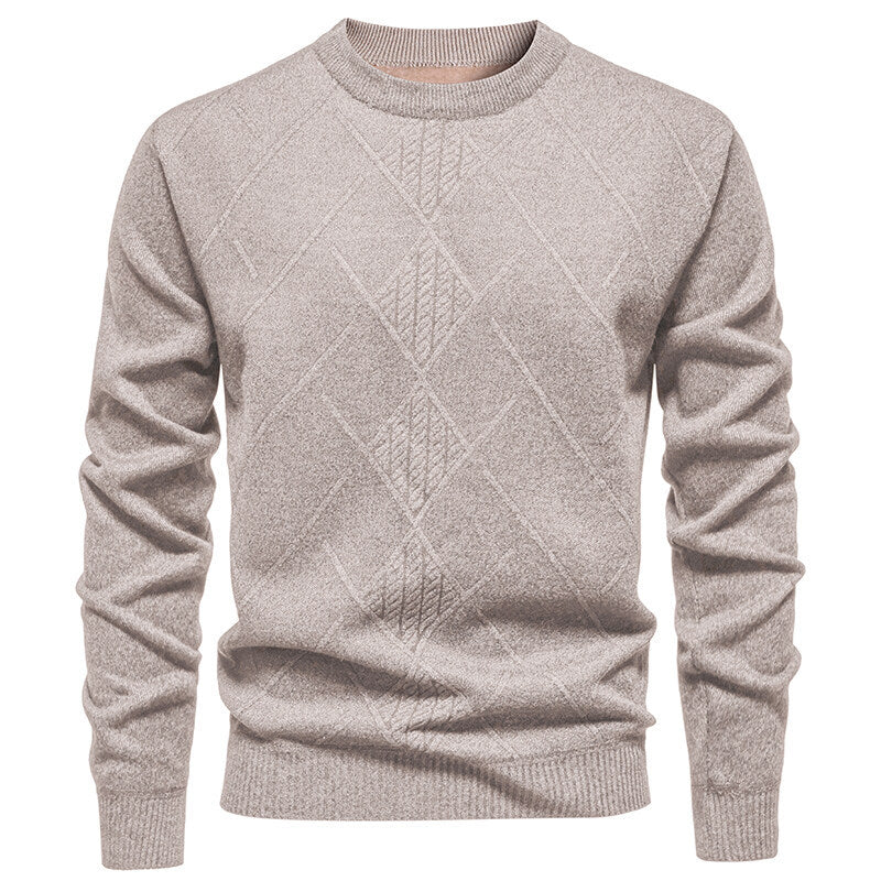 Fleece-lined Thick Round Neck Knitted Undershirt