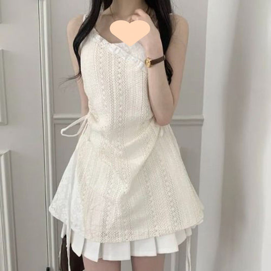 Western Style Drawstring Lace Waist Lace Sling