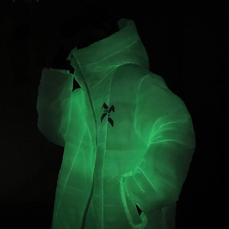 Male Loose Thickened Personality Trend Line Solid Color Cotton Jacket