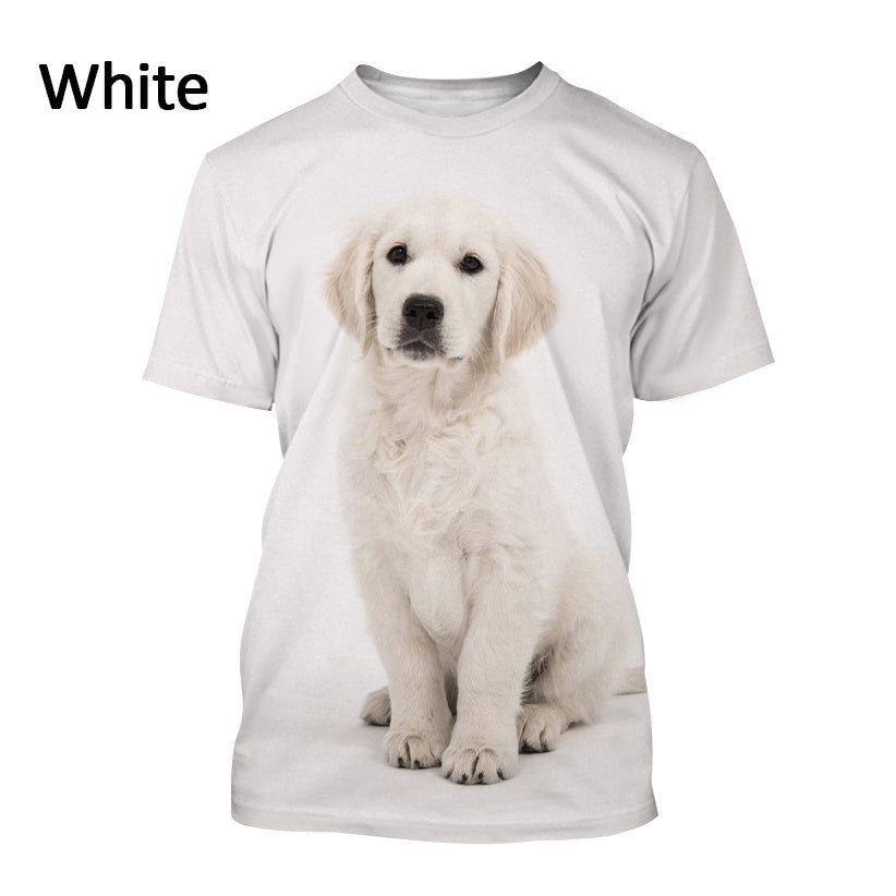 Mænds og kvinders afslappede Golden Retriever 3D-print T-shirt Mode kortærmet
