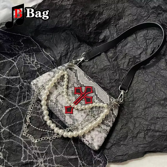 Women's Serpentine Pattern Shoulder Bag - Y2K Retro Harajuku Crossbody Messenger Satchel