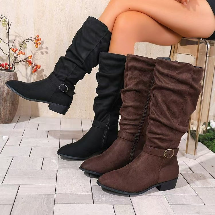 New Autumn Winter Belt Buckle Accessory For Womens Long Boots
