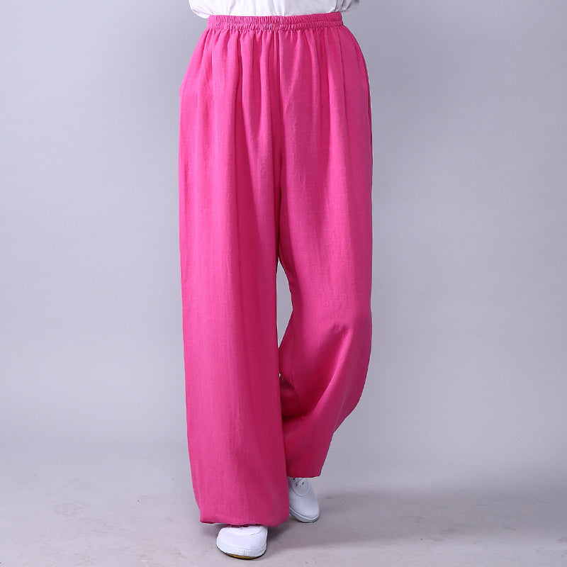 Men's And Women's Fashion Casual Breathable Cotton And Linen Practice Pants
