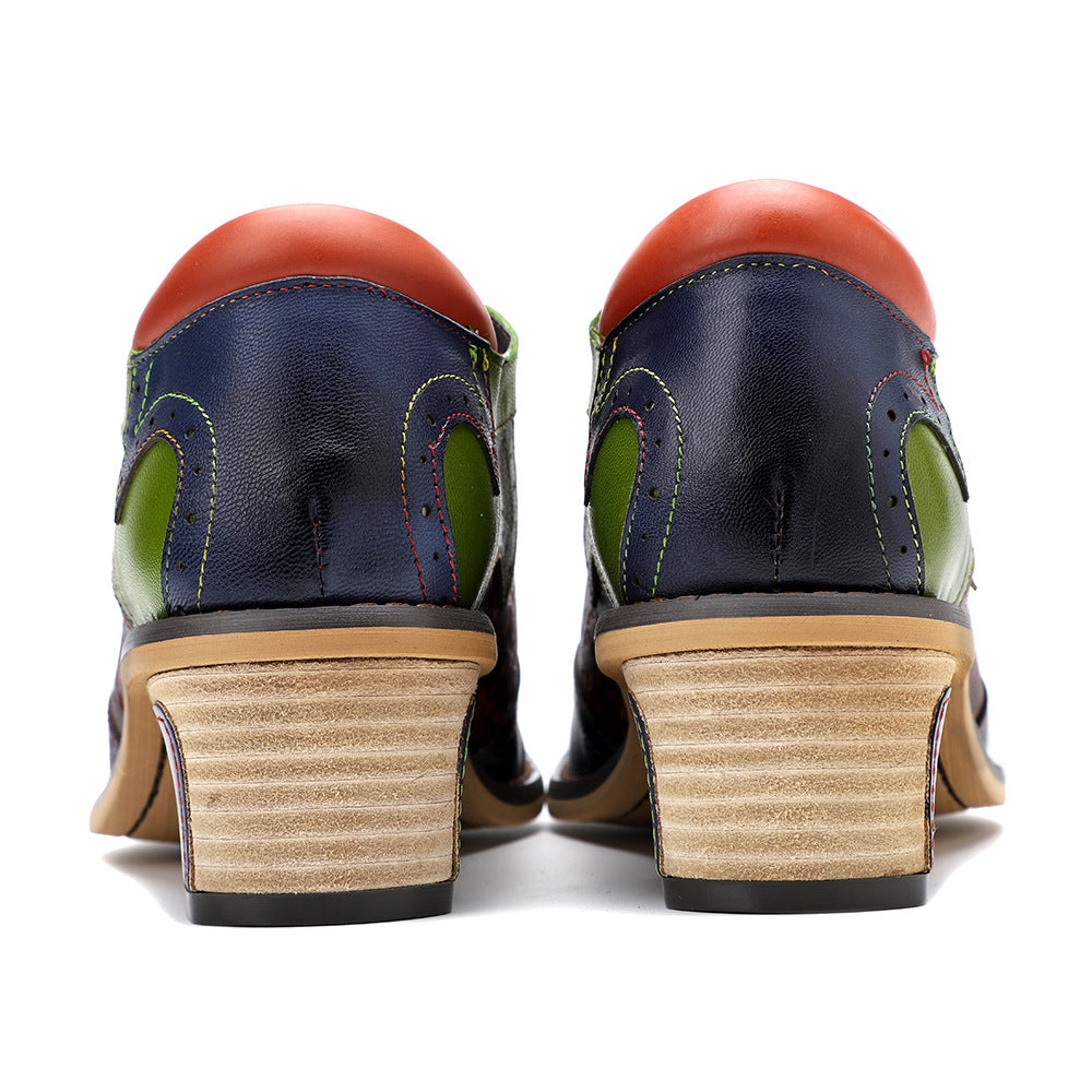 Casual Retro Ethnic Brock Stitching College Style Single Shoes