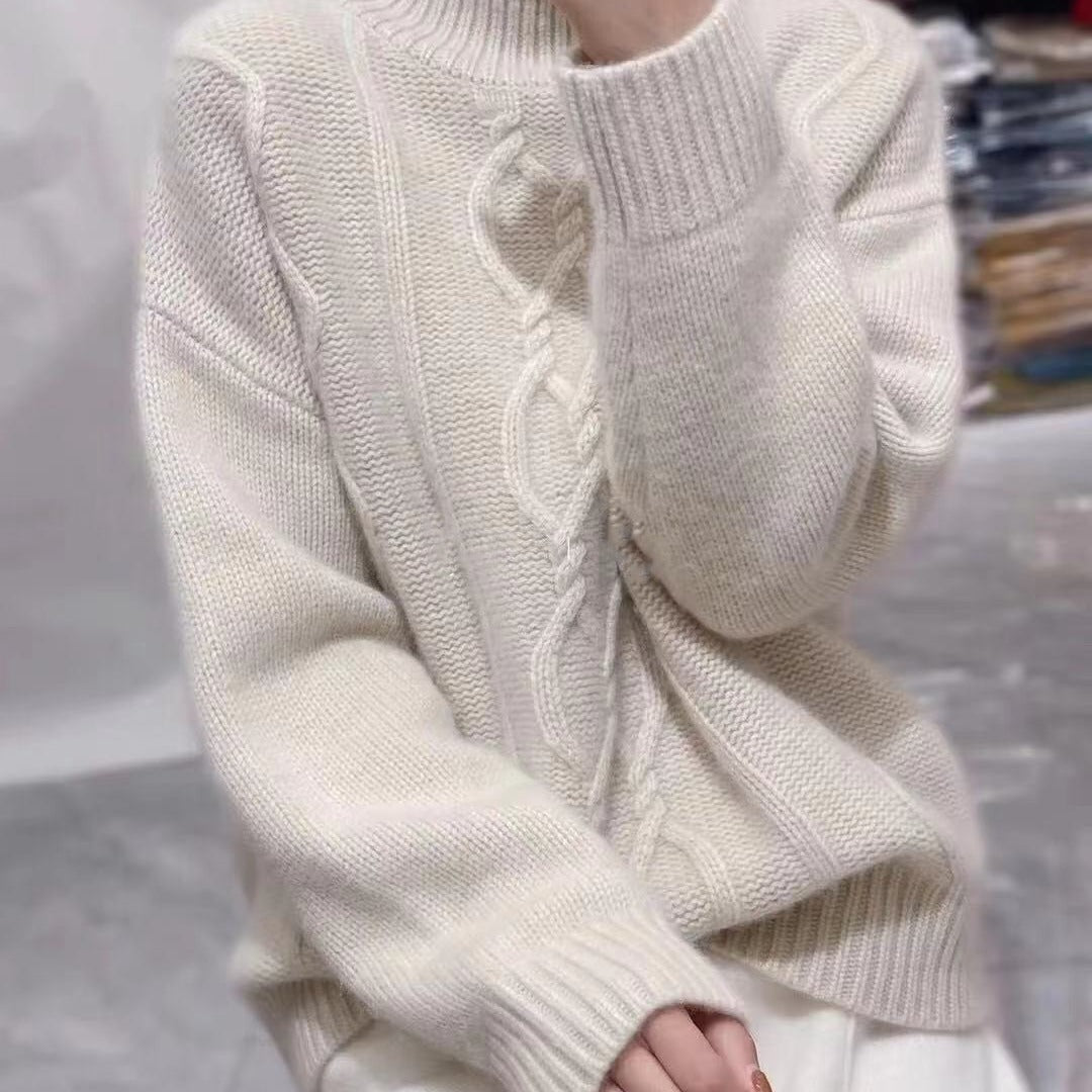 Loose Thick Pullover High Purity Woolen Sweater For Women