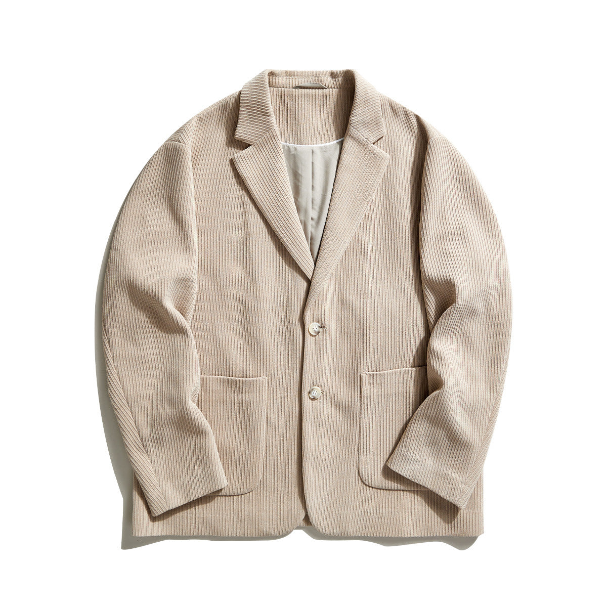 Men's Striped Texture Suit Coat Loose And Simple Jacket
