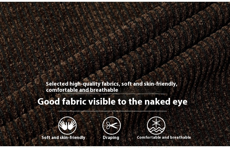 Korean Style Trendy Business Casual Autumn And Winter New Men's Outerwear Corduroy Sweater Coat